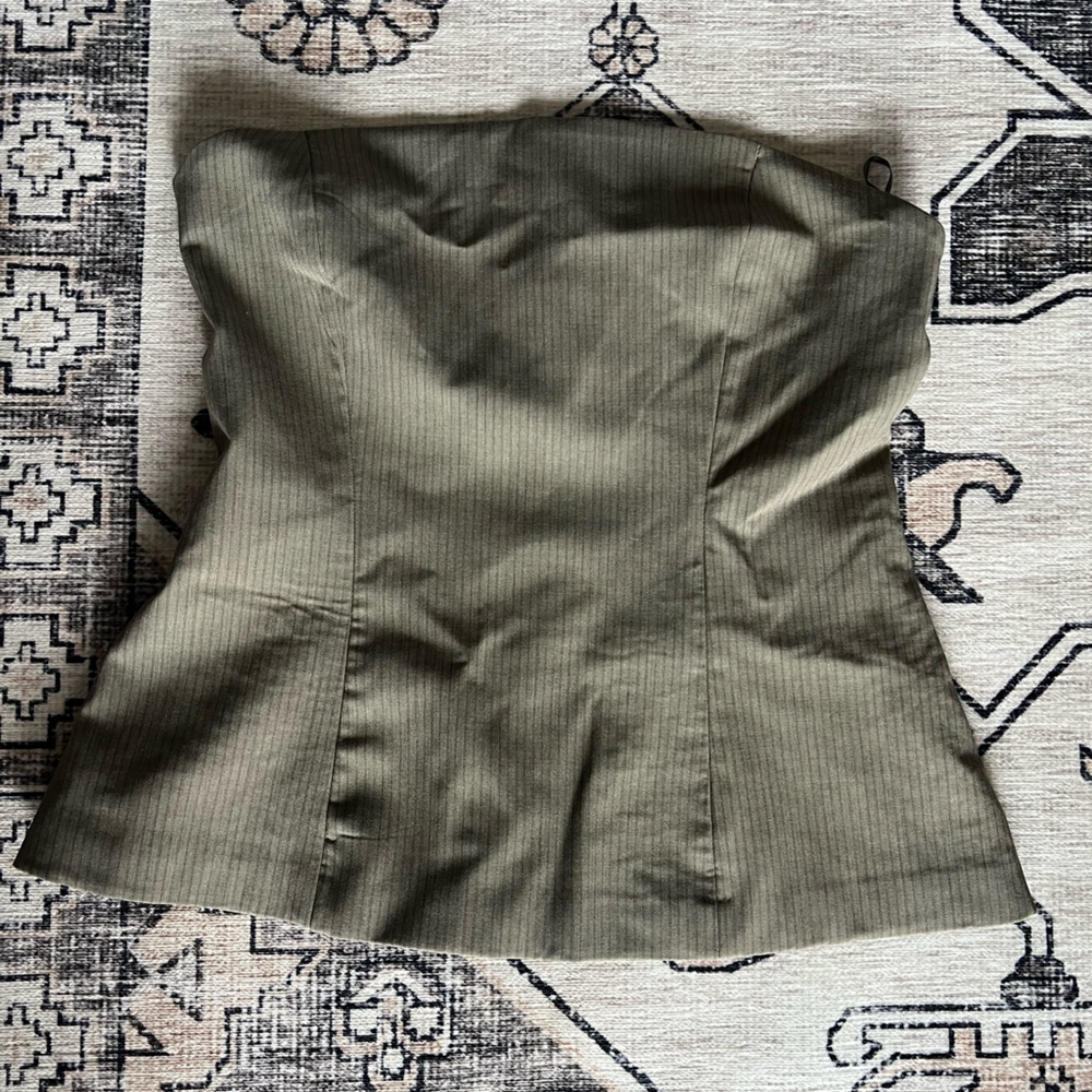 Zara Khaki Strapless Women's Top